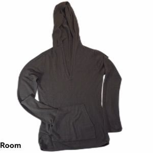 Brown knit pullover hoodie